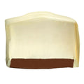 Waterproof grill cover in beige over a full-size gas grill