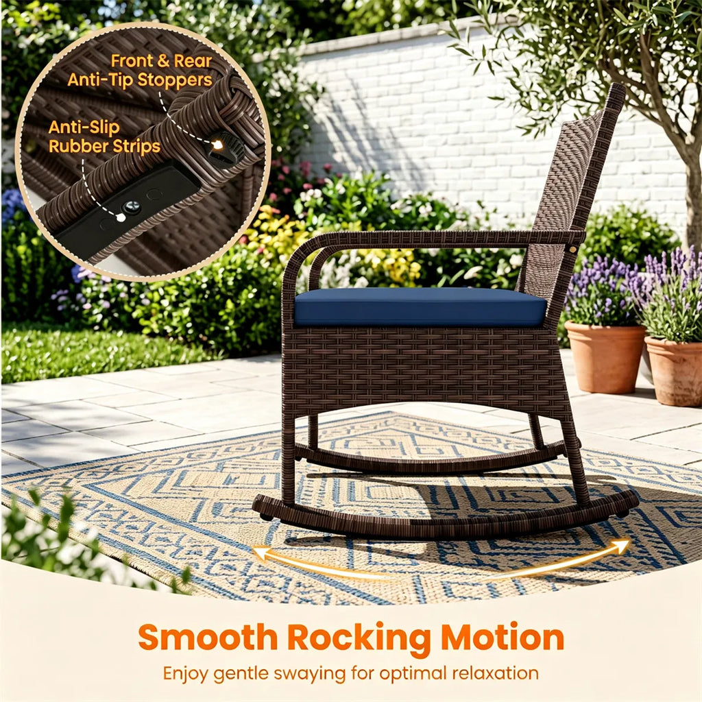 Detail of the rocking motion and anti-tip base