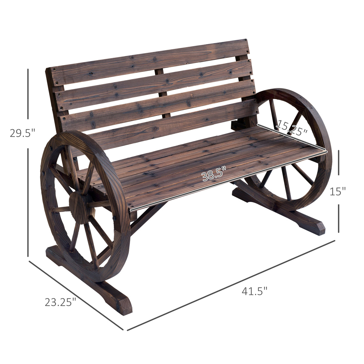 Supplier dimension drawing for the bench