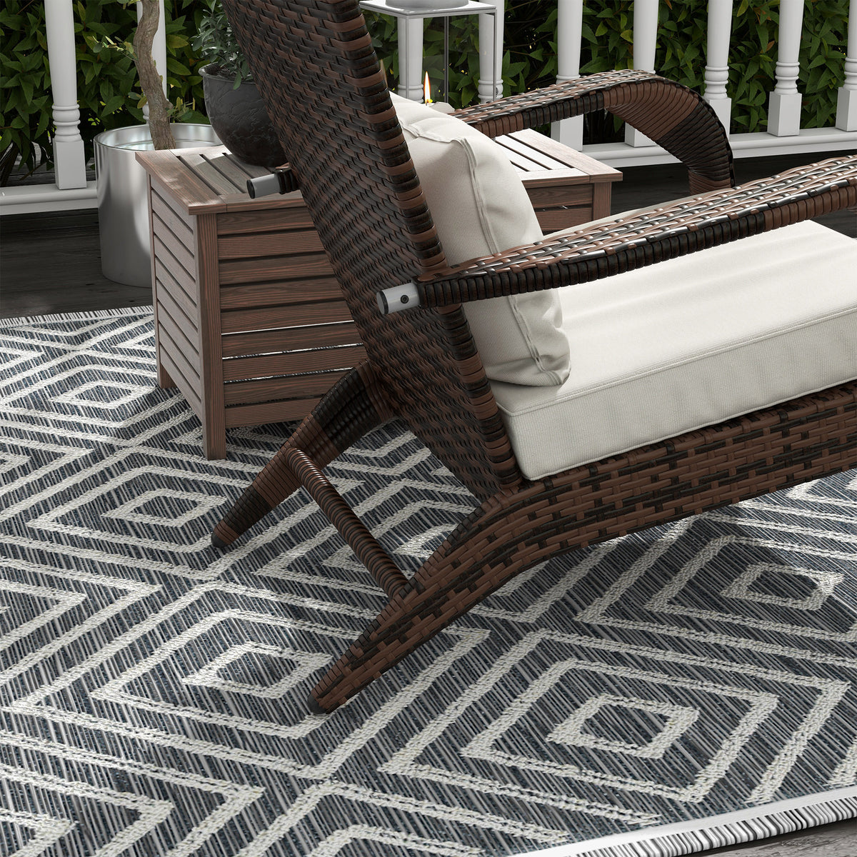 Close view of the seat and back cushions