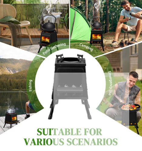 Camp stove panels detached and flat