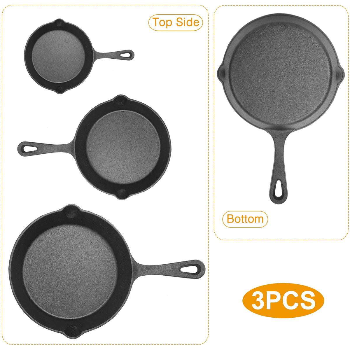Cooking surface of the skillet