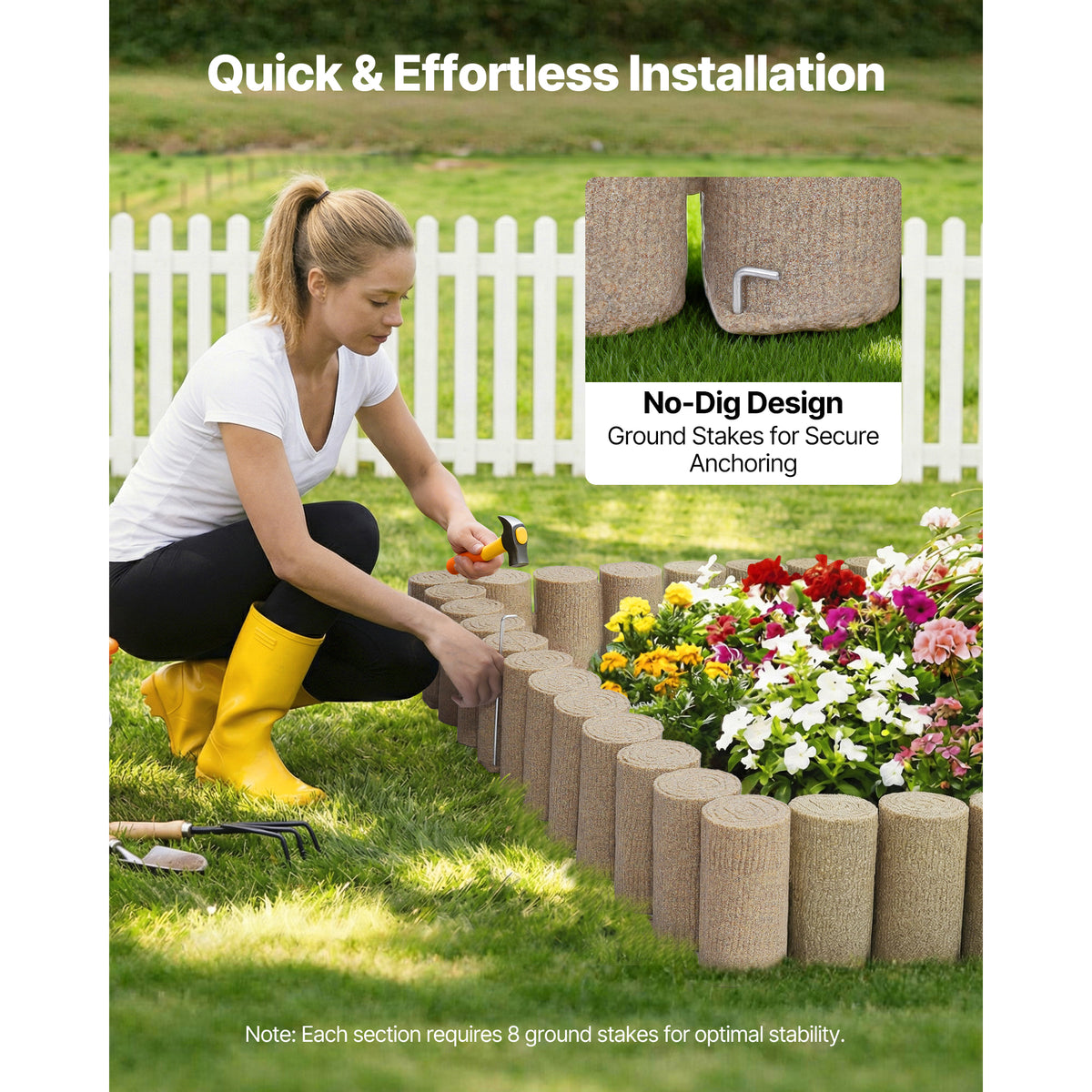 Supplier image showing the edging being pressed into the ground