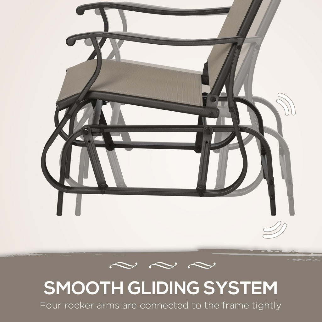 Glider set shown on a patio