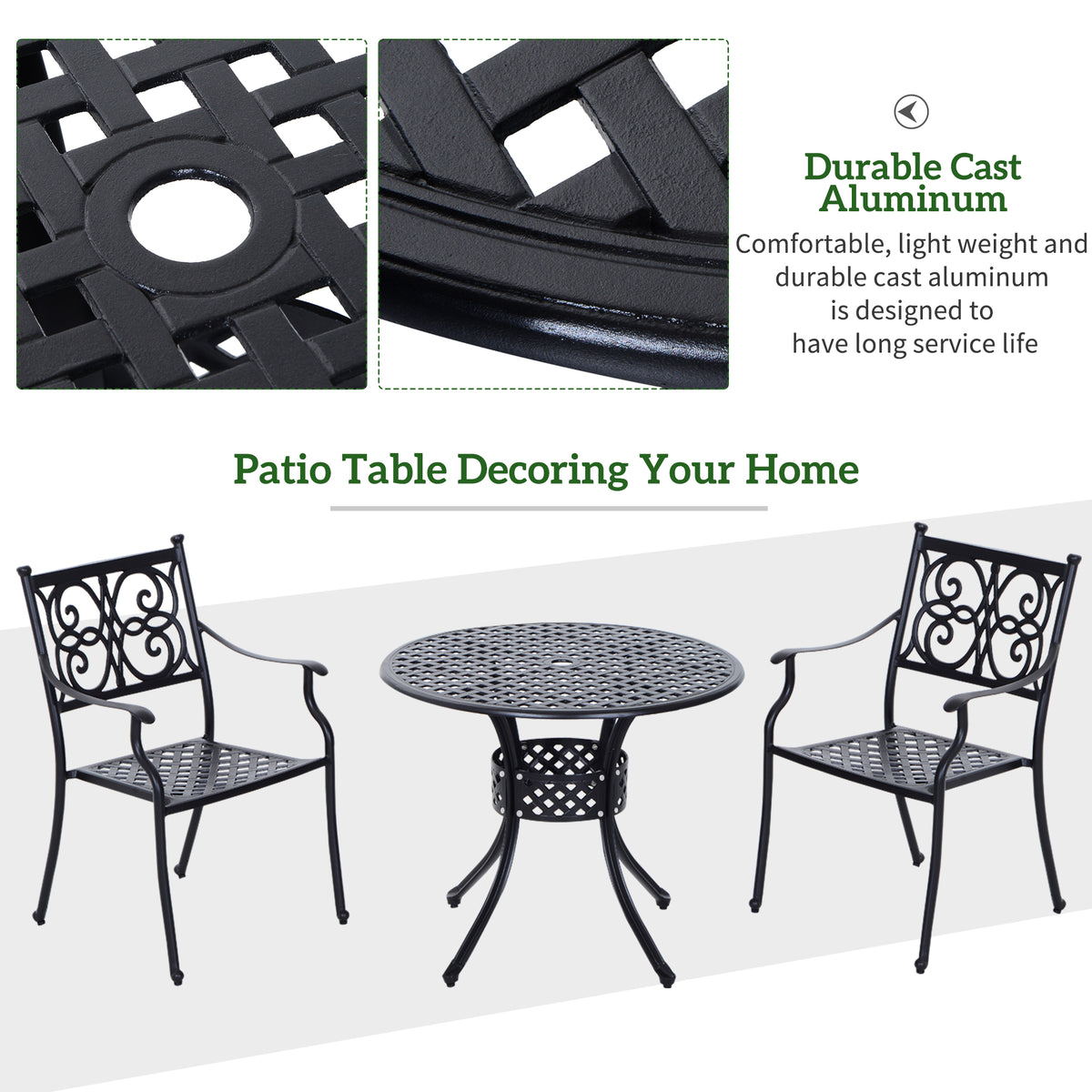Patio table tabletop detail