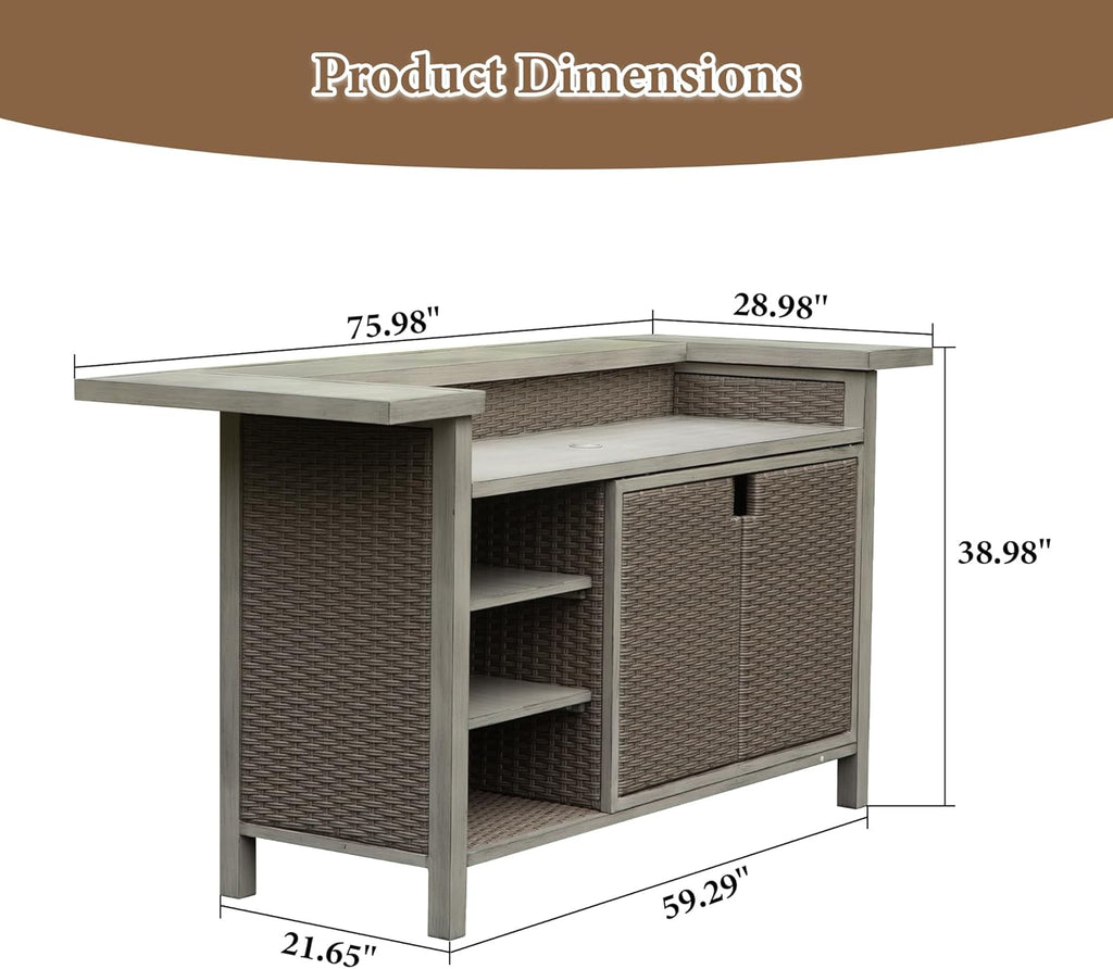 Supplier dimension drawing for the bar table