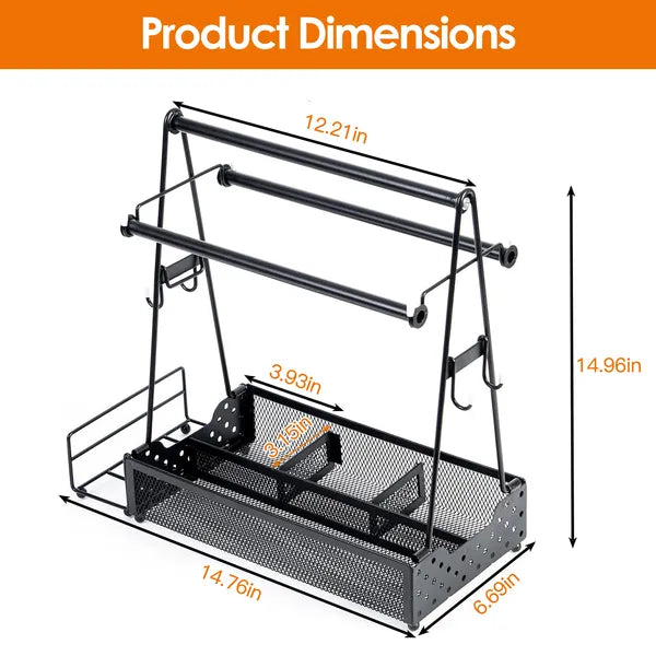 Grill caddy dimension diagram