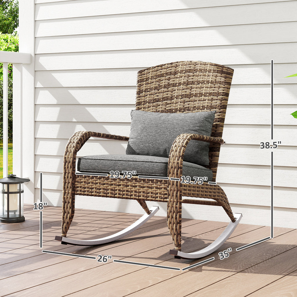 Rocking chair against house siding