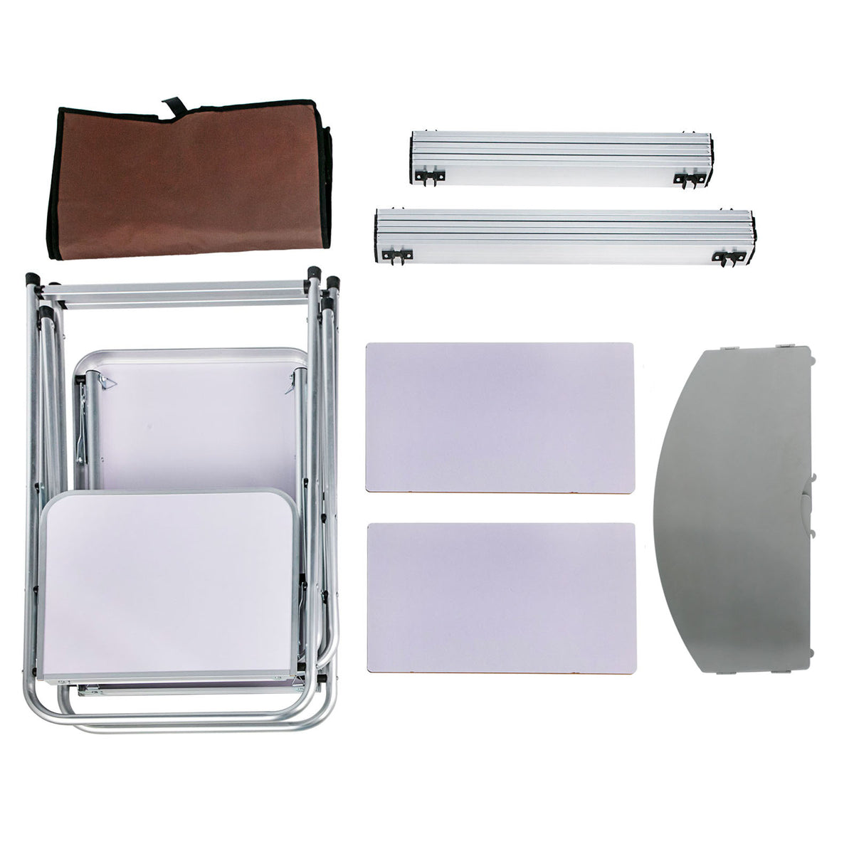 The table folded for carrying