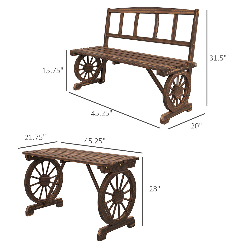 Supplier dimension drawing for the table and benches