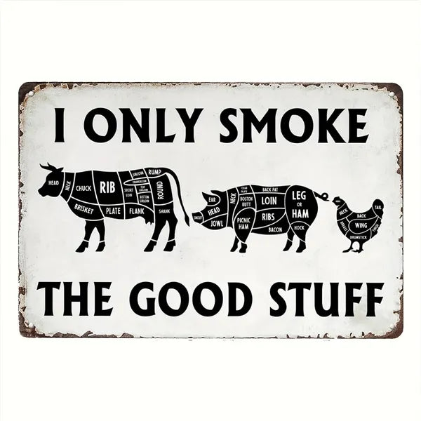 Vintage BBQ aluminum wall sign