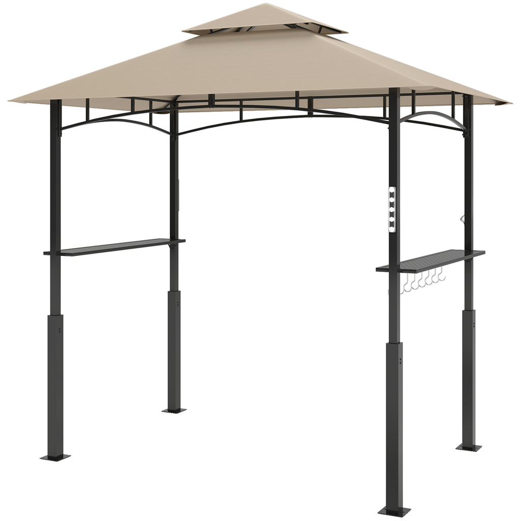 The gazebo on a plain background showing the double-tier roof and shelf