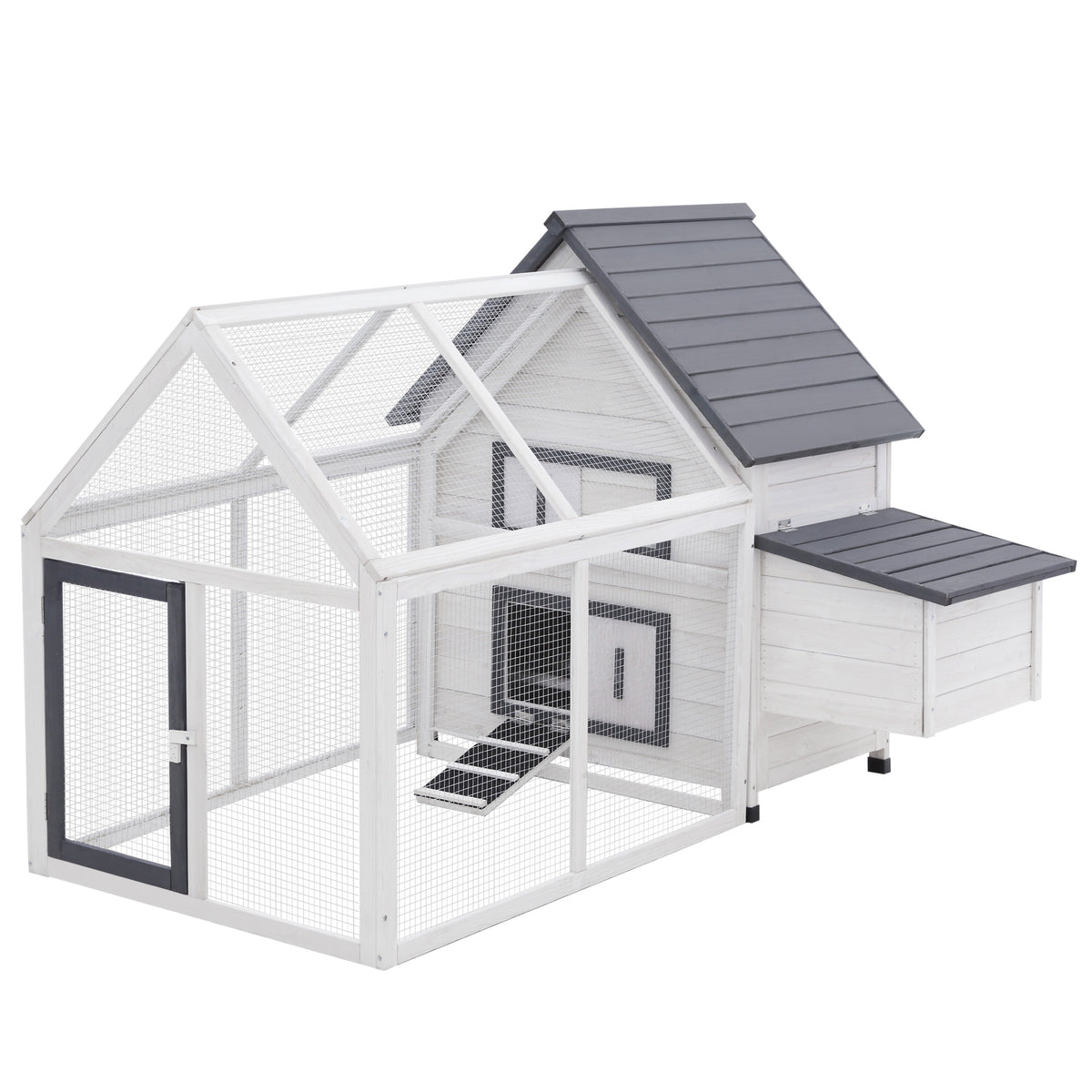Full view of the 65 inch chicken coop