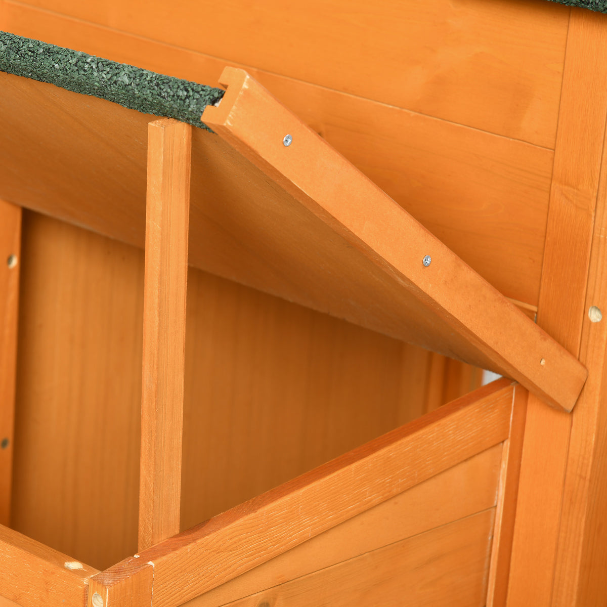 Detail of the coop timber and roof