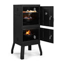 Vertical smoker with both doors open