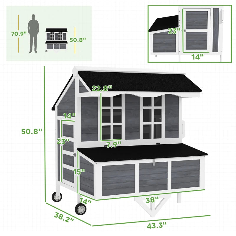Dimension diagram for the mobile chicken coop