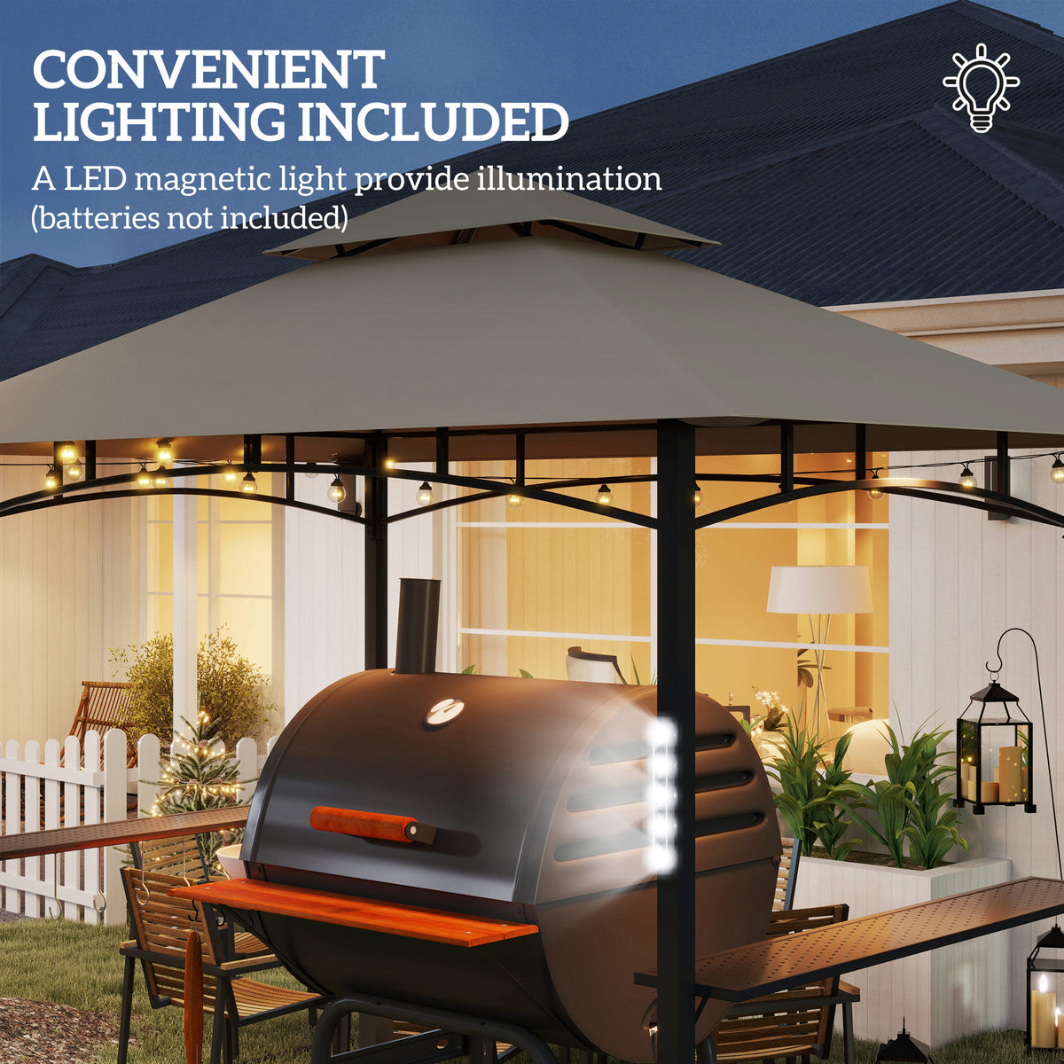 Supplier image of the canopy LED light in use after dark