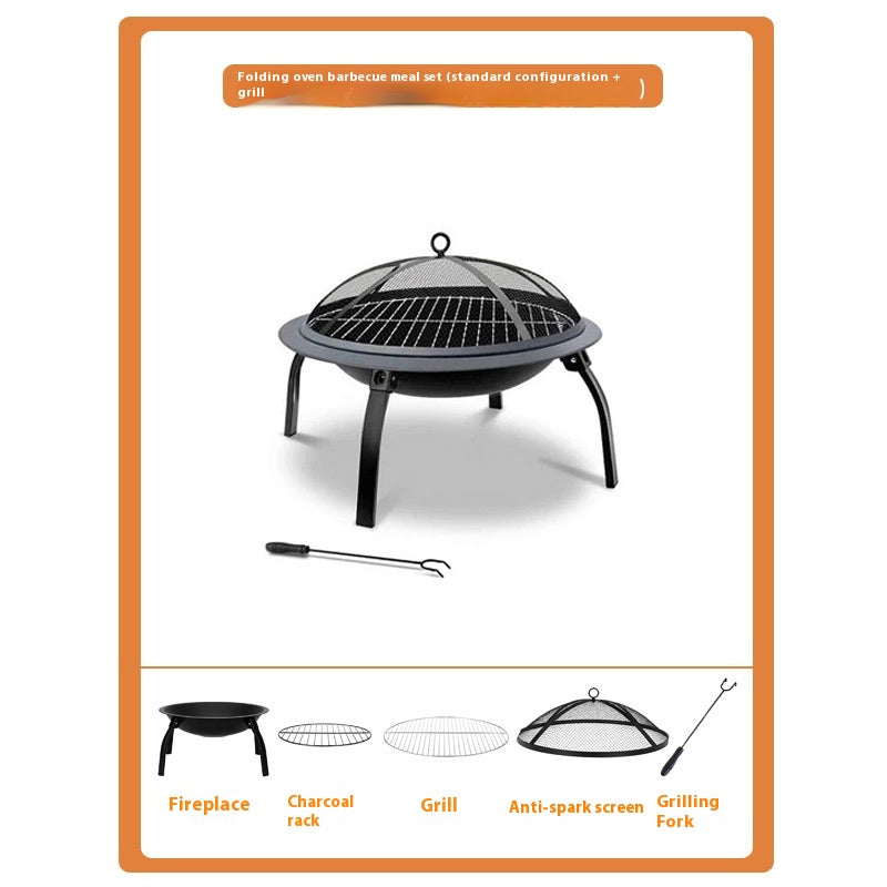 Alternate view of the folding stove