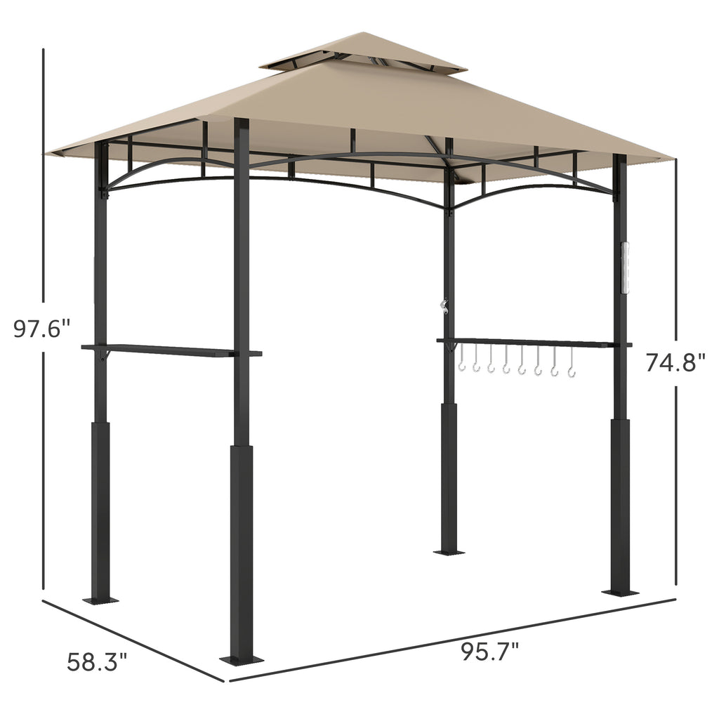 Supplier dimension drawing: 97.6 inches tall, 95.7 by 58.3 inches