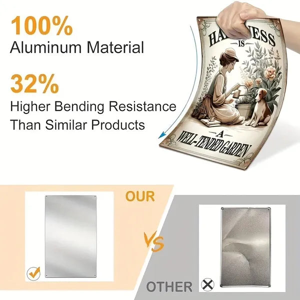 Close view of the printed aluminum surface