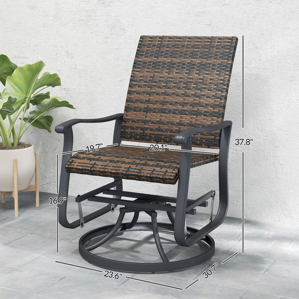 Single swivel glider chair shown from the front