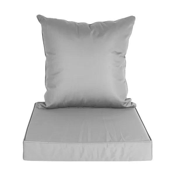 Back pillow shown separately in silver grey