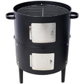 17 inch round charcoal smoker in black steel