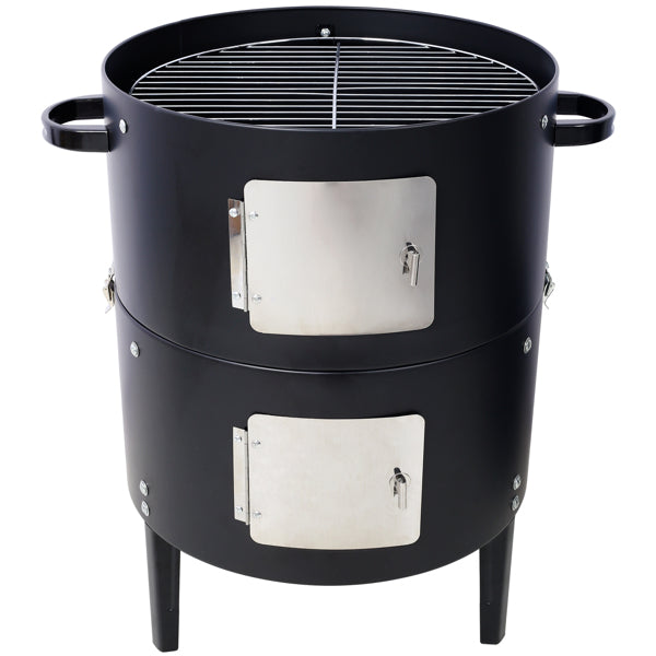 17 inch round charcoal smoker in black steel