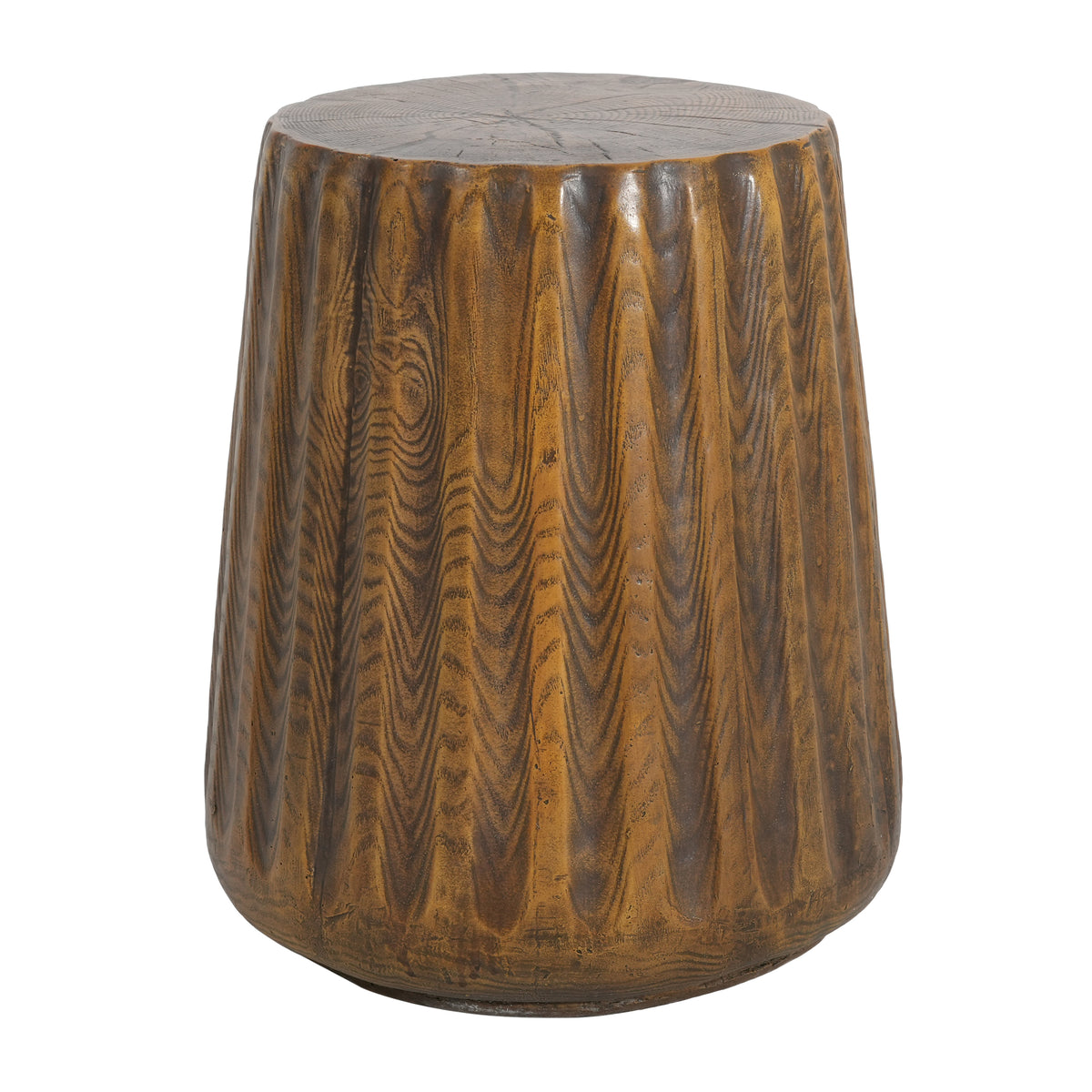 The tapered wood-grain side table photographed alone against a white background