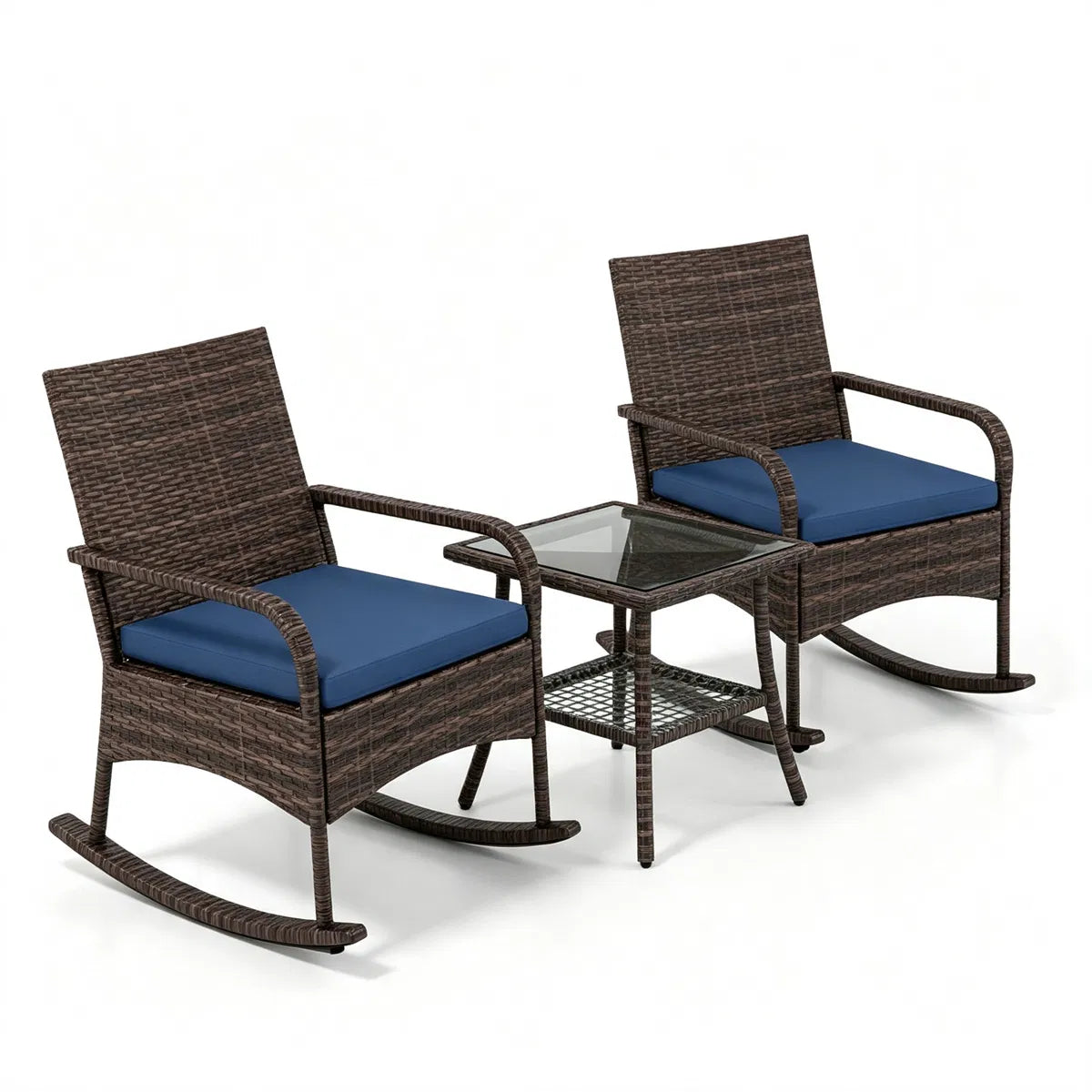 Side view showing the curved rocking runners