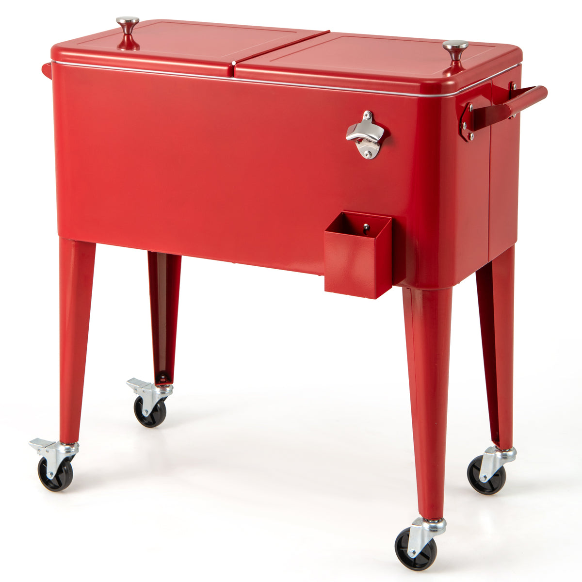 The closed cooler cart on a plain background
