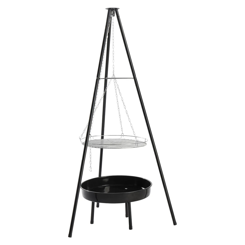 Tripod grill side view