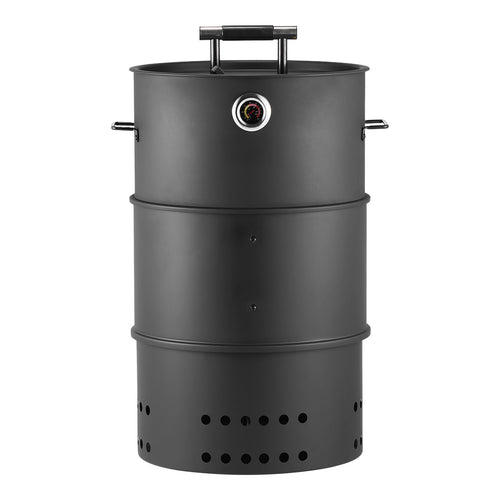 18 inch barrel charcoal smoker in coated steel
