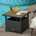 Rattan Table with Umbrella Hole