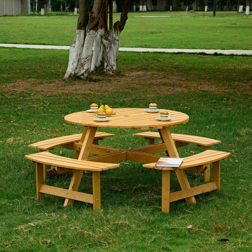 Eight-Seat Round Picnic Table